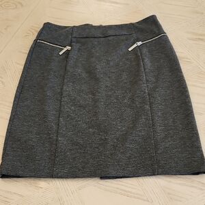 Michael Kors Gray Lined Mini Skirt with Zipper Accents Women's Size 6